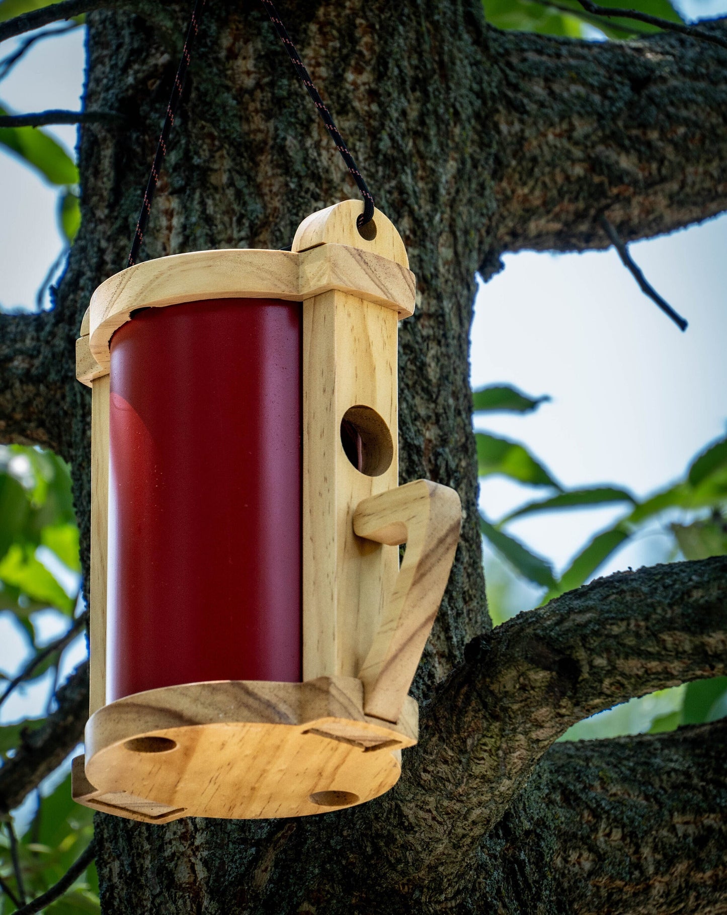 Charming Wren Birdhouse: 'The Mug' – Handcrafted Wood and Upcycled PVC, Featuring Effortless Cleanout